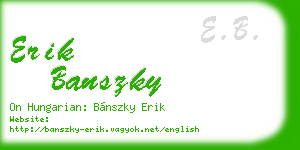 erik banszky business card